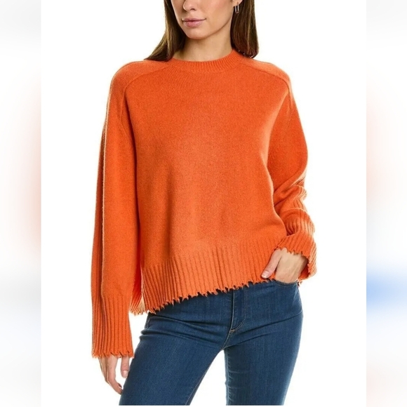 🥝HOST PICK🥝All Saints Kiera Cashmere Sweater Crew pullover burnt orange size L - Picture 1 of 10